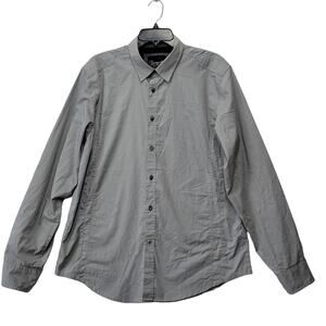 Tranquility Mayhem Long Sleeve Button Up Shirt Men's Size Large Gray Classic Top